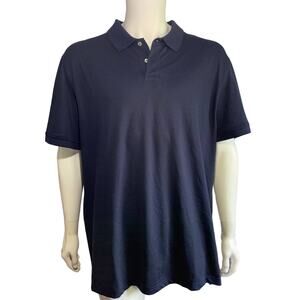 Men's Stretch Cotton Blue Pique Polo Shirt XXL
